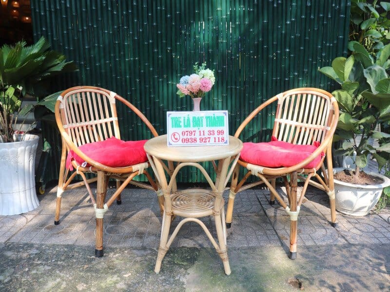 Bàn Ghế Mây Ngoài Trời - BGMNT002